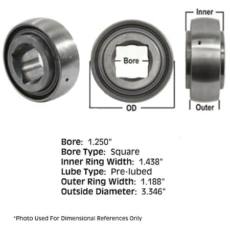 Aftermarket Fits DS209TT5 842303M1 Tractor Pre-Lube Spherical Square Bore Disc Bearin JD8664